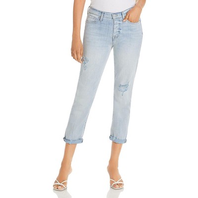 7 For All Mankind Womens Blue Denim Light Wash Boyfriend Jeans 28 BHFO 4649