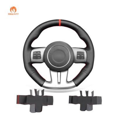 MEWANT Artificial Leather Steering Wheel Wrap for Dodge Challenger SRT 2012-2014