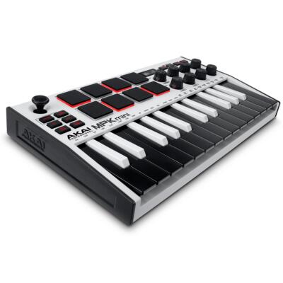 Akai MPK Mini MK3 25-Key MIDI Controller, White #MPKMINI3W