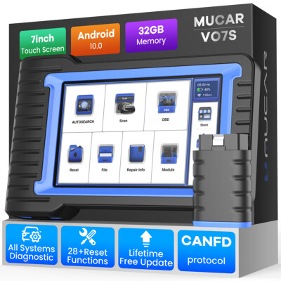 MUCAR VO7S Car Diagnostic Tool Professional OBD2 Scanner Active Test CANFD TPMS