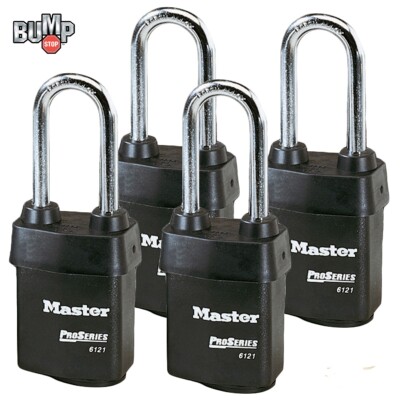 Master Lock Pro Series - (4) High Security Padlocks Keyed Alike 6121NKALJ-4 