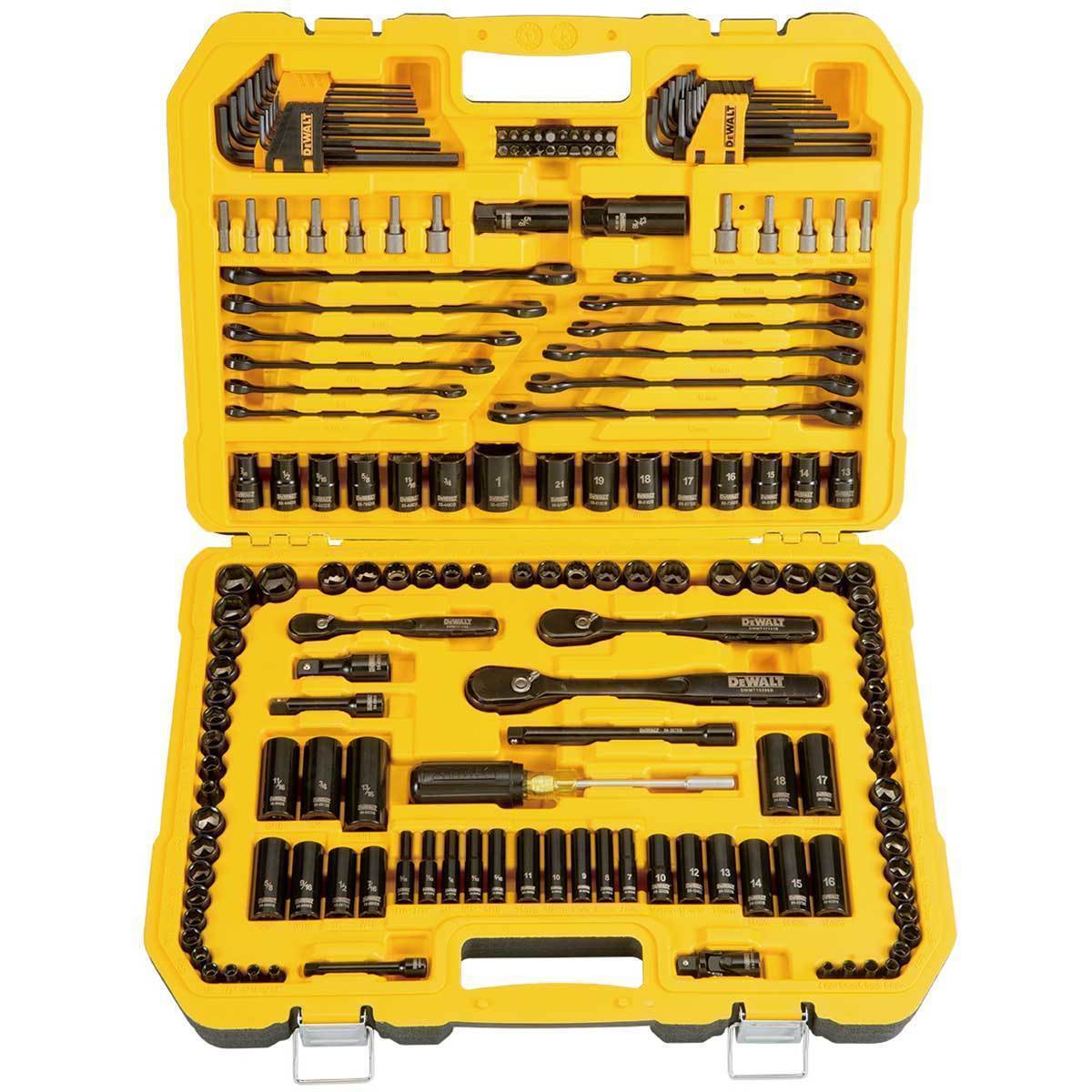 DEWALT 181 Piece Mechanics Tool Kit Spanner Socket Set Ratchet Black
