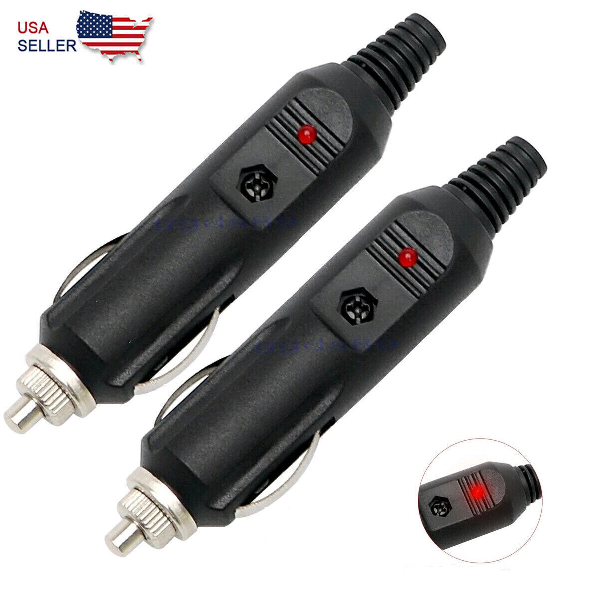 2Pack 12V Male Car Cigarette Lighter Socket Plug Connector US