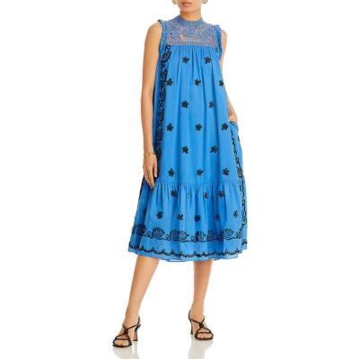 Длинное дневное платье макси с вышивкой Rhode Womens Lotta BHFO 3723