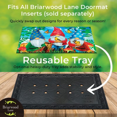 Briarwood Lane Outdoor Rubber Doormat Tray for 18" x 30" Doormats Floral Design