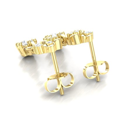 Pre-owned Swarajewel 0.5ctw Round Natural Diamond Earrings For Women 18k White Gold In Fg