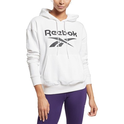 

Женская удобная и уютная толстовка с капюшоном Reebok белого цвета для отдыха  BHFO 7565, White/black