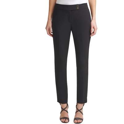 

Женские черные прямые брюки со средней посадкой DKNY Petites  BHFO 2273, Черный, XJ1P7975