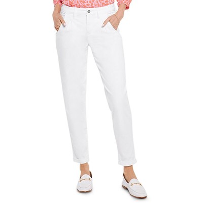 

Джинсы до щиколотки NYDJ Womens White Denim Slim Fit с подвернутыми манжетами  BHFO 3992, Optic white