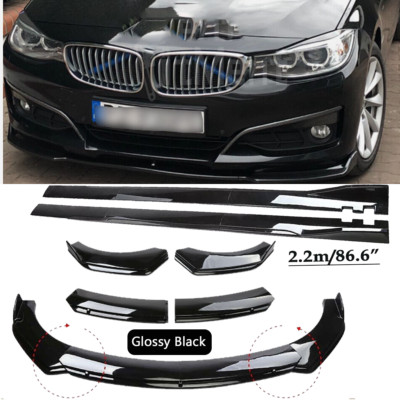 Front Bumper Lip Spoiler Splitter For BMW 320i 328i 330i F30 F35 Glossy Black