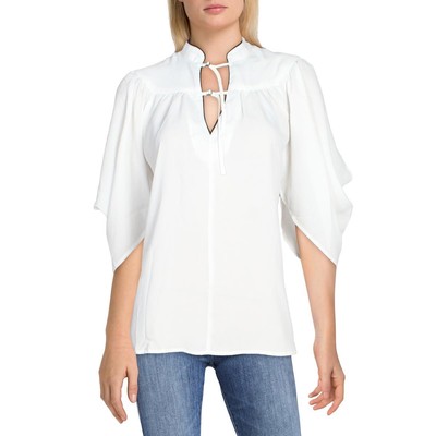 Женская плиссированная блузка-топ Badgley Mischka цвета слоновой кости XL BHFO 8344