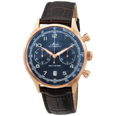 Pre-owned Mido Multifort Chronograph Automatic Blue Dial Men's Watch M0404273604200