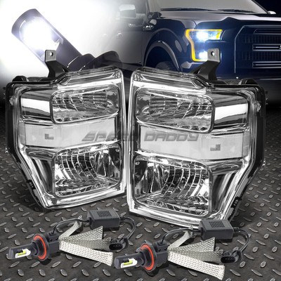 ХРОМИРОВАННЫЙ КОРПУС ФАРЫ + ЧЕТКИЙ СИГНАЛ + СИСТЕМА БЕЛЫХ СВЕТОДИОДОВ 6000K ДЛЯ 08-10 SUPERDUTY