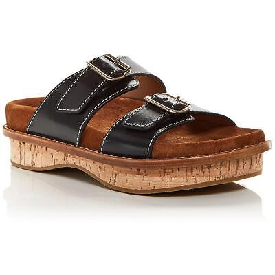 Pre-owned Chloé Chloe Womens Marah Leather Buckle Summer Slide Sandals Shoes Bhfo 2682 In Black
