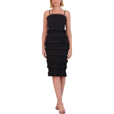 Женское черное коктейльное и вечернее платье с оборками Petites 2P BHFO 8120 от Vince Camuto