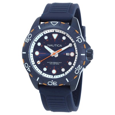 Мужские часы Nautica Nsr с кварцевым синим циферблатом NAPNRS401