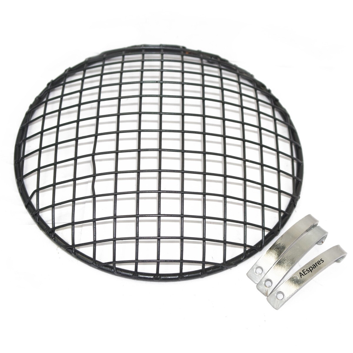 7'' Head Light Grill Steel Black With Chrome Fixing Clamp For Norton BSA AJS 