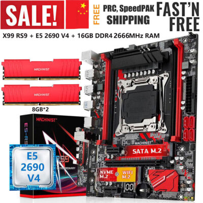X99 RS9 LGA 2011-v3 Motherboard Xeon E5 2690 V4 16GB DDR4 2666MHz RAM Combo Kit