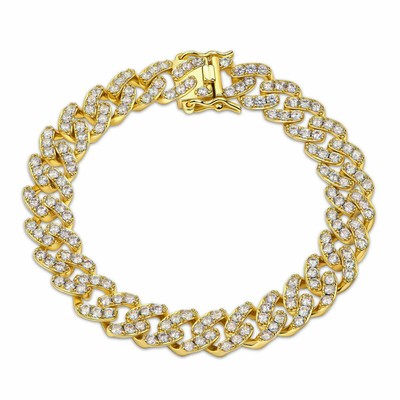 DJADEE LADIES BRACELET 9 MM ZIRCONIA WHITE 999ER GOLD PLATED WATERTIGHT B3374D