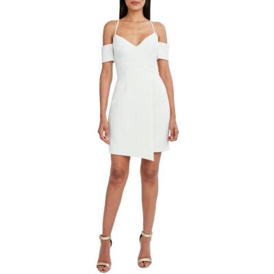 

Женское асимметричное мини-платье с открытыми плечами BCBG Max Azria Makayla, Off white
