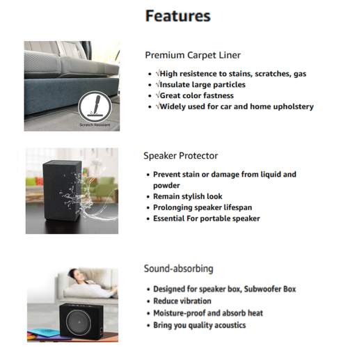 Automotive Carpet Black Gray Charcoal Red Blue 78"W 24"/54"/84"/128"/252"L Lot