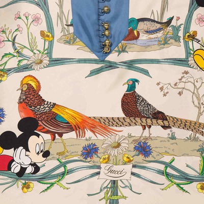 Pre-owned Gucci X Disney Silk Shirt, Brand Size 38 (us Size 4) (us Size 4) In Multicolor