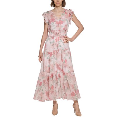 

Женское розовое длинное вечернее платье-макси Calvin Klein  BHFO 9966, Blossom