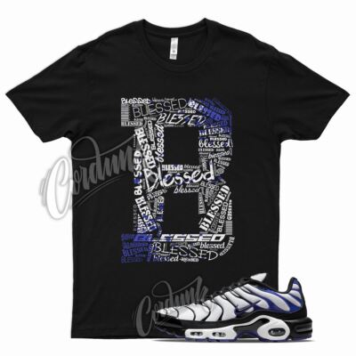 Black BLESSED T Shirt for  Air Max Plus Persian Violet White Purple Grape