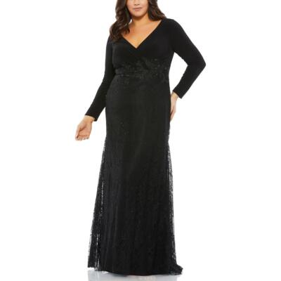 Женское официальное вечернее платье Mac Duggal, украшенное кружевом, плюс BHFO 9280