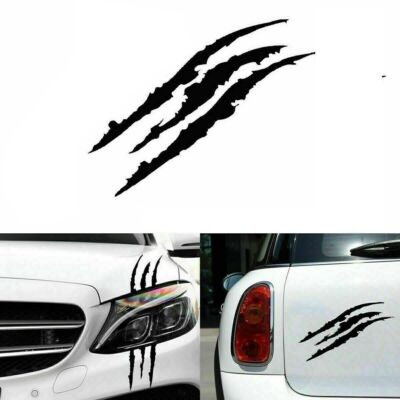 Black Monster Claw Scratch Decal Reflective Sticker for Car Headlight Decor