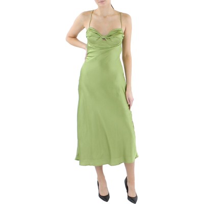Женское длинное летнее платье-комбинация из атласа Mariela зеленого цвета от бренда ASTR the Label S BHFO 6371