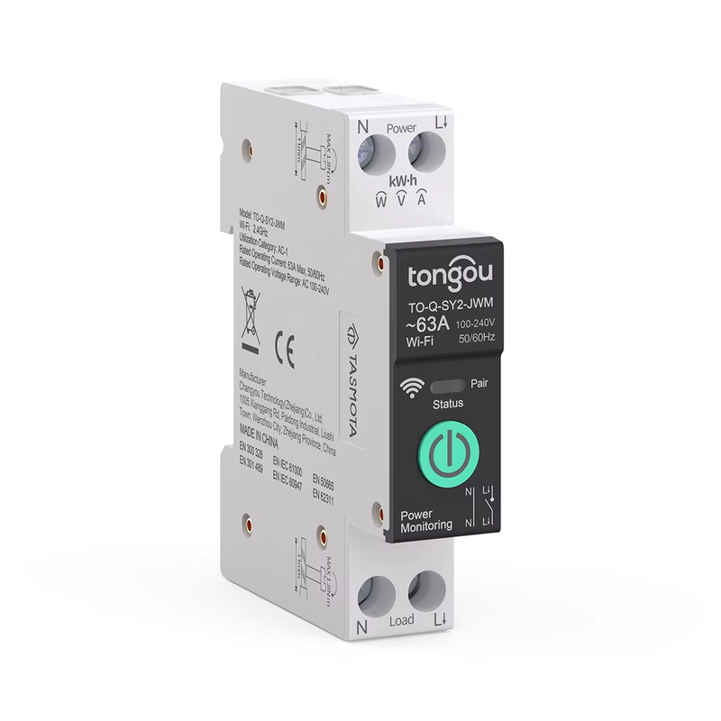 Tasmota WiFi MCB Smart Circuit Breaker Over Current Under Voltage Protection Pow