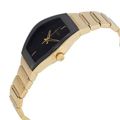 Pre-owned Bulova Quartz Black Dial Gold-tone Men's Watch 97a164