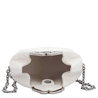 Pre-owned Alexander Mcqueen The Seal Box Crossbody Bag 762503 1ble2 9210 In Soft Ivory