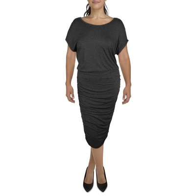 

Женское серое платье миди с короткими рукавами Vince Camuto Plus  BHFO 1348, Серый