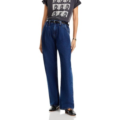 Anine Bing Womens Carrie Blue High Rise Dark Blue Wide Leg Pants 24 BHFO 8734
