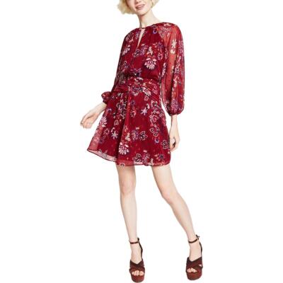 Женское летнее миди-платье с металлическим цветочным принтом Vince Camuto Plus BHFO 5777