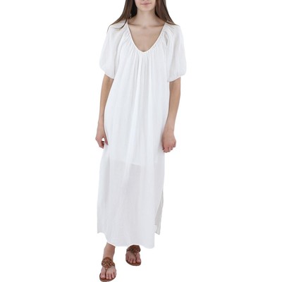 Tart Womens White Gauze Scoop Neck Daytime Maxi Dress S BHFO 7377