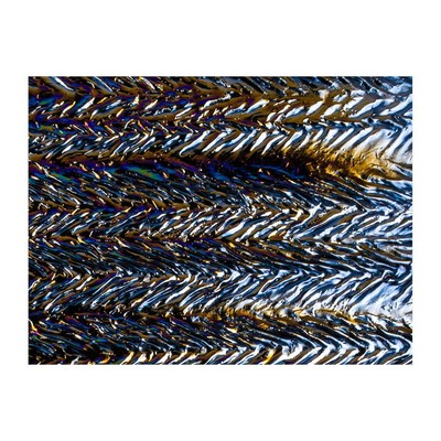 Black Opalescent, Granite, Herringbone Ripple, Iridescent Rainbow Opaque Bullsey