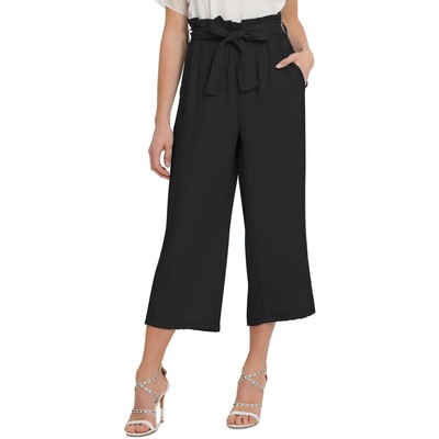 

Женские черные укороченные широкие брюки делового типа DKNY  BHFO 5153, Черный