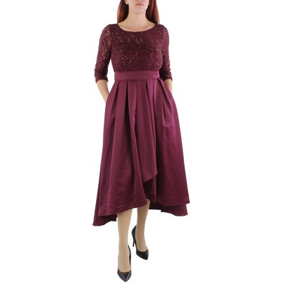 Женское красное кружевное вечернее платье с высокой посадкой и блестками Alex Evenings 6 BHFO 0366