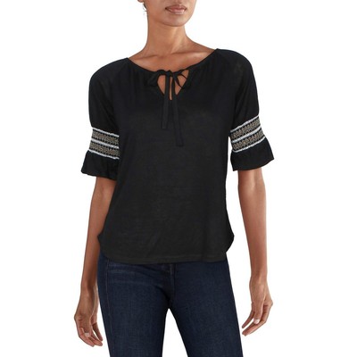 

Belldini Женская черная блузка в стиле бохо с крестьянским топом  BHFO 2349, Black combo