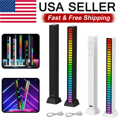 32 LED Wireless Sound Activated RGB LED Light Bar For Indoor Decor Lamp