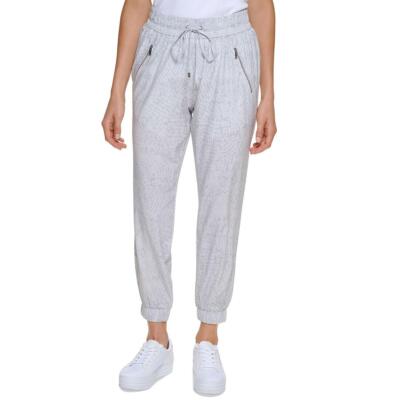 

Calvin Klein Женские серые повседневные брюки-джоггеры стрейч с принтом  BHFO 0757, Белый