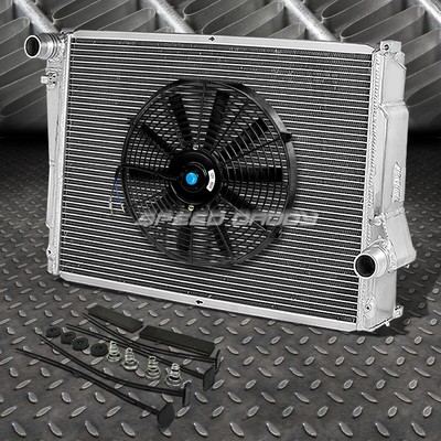 2-РЯДНЫЙ АЛЮМИНИЕВЫЙ РАДИАТОР + КОМПЛЕКТ ИЗ 1X 14 ВЕНТИЛЯТОРОВ ЧЕРНОГО ЦВЕТА ДЛЯ BMW E46 3-Й СЕРИИ 98-06 6CYL M3