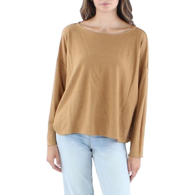 

Женский льняно-шерстяной пуловер Eileen Fisher с вырезом лодочкой, топ Shell Petites BHFO 8526, Каштан