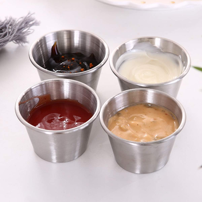 20 Pack 2.5 oz Stainless Steel Sauce Cups, Ramekin Dipping Sauce Cup, Individual