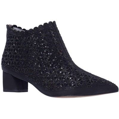 Женские ботильоны J. Renee Jacinta из черного атласа, размер 6,5, средний (B,M), BHFO 8233