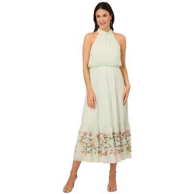 Женское шифоновое макси-платье-блузон Adrianna Papell, украшенное бисером, BHFO 2376