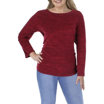 

Женский красный флисовый свитшот с круглым вырезом Karen Scott Sport Plus  BHFO 4934, Ks merlot